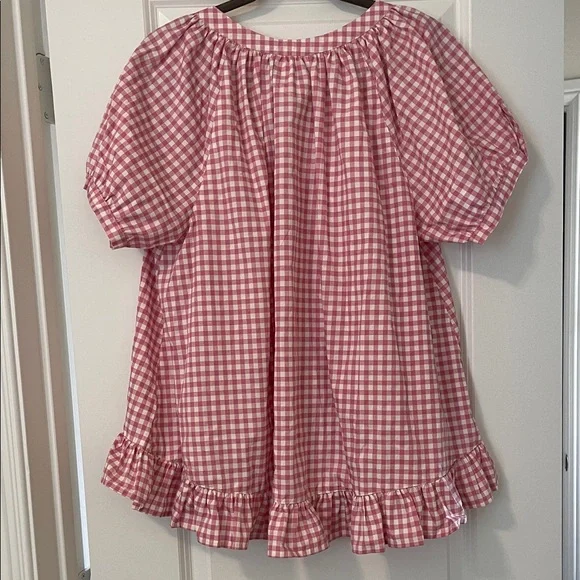 NWT! Piyama Pink Gingham Top/Blouse, Size Small - Picture 9 of 9